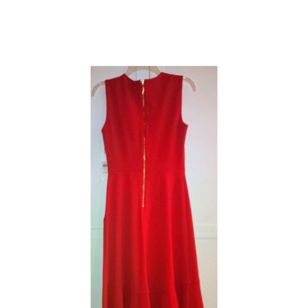 NWT Calvin Klein Sleeveless Mermaid Red Ruffle Dress Size 4 CD9C15L4 Cocktail